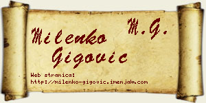 Milenko Gigović vizit kartica